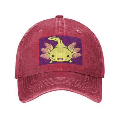 Cute Axolotl Perfect Saying Washed Denim Baseball Cap