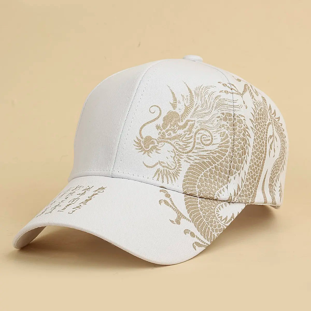 Gold Dragon Embossed Adjustable Baseball Cap