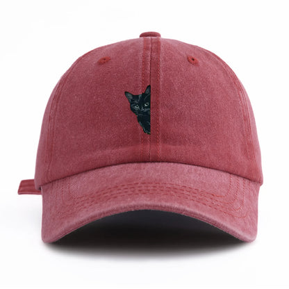 Minimalist Black Cat Retro Baseball Cap