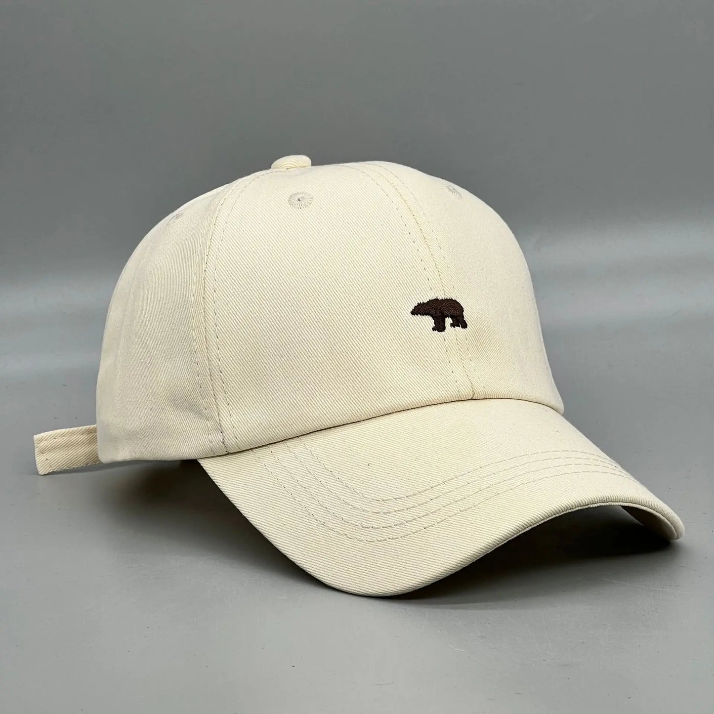 Polar Bear Embroidered Cotton Baseball Cap