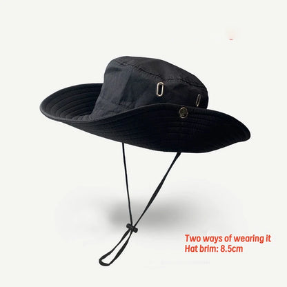 Summer Men Bucket Hat Outdoor UV Protection Wide