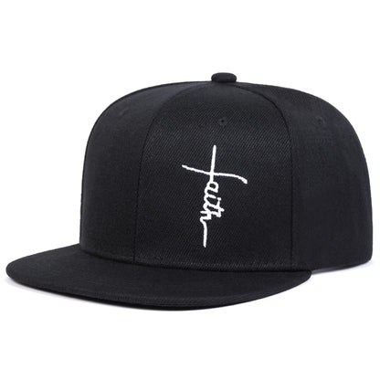 Unisex Faith Letter Cross Embroidery Hip-hop Hats