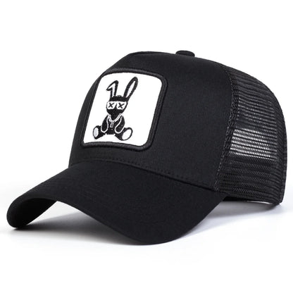 Unisex Cartoon Rabbit Embroidery Baseball Net Caps