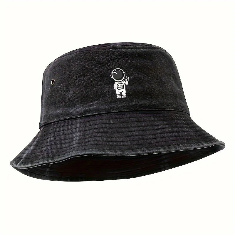 Astronaut Printed Vintage Fisherman Bucket Hat