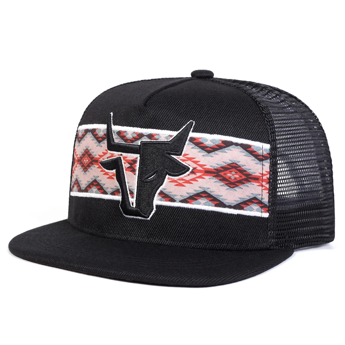 Unisex Personalized Bull Head Embroidery Hip-hop Net Hats