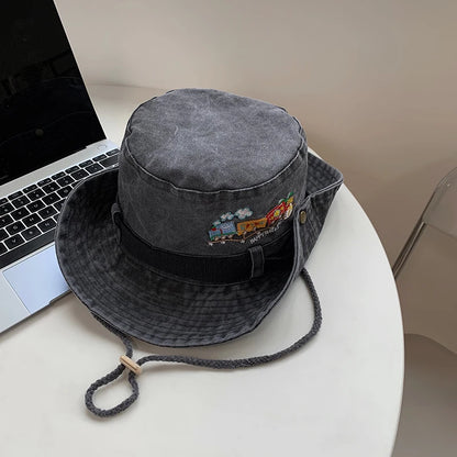 Vintage Outdoor Sun Protection Bucket Hat