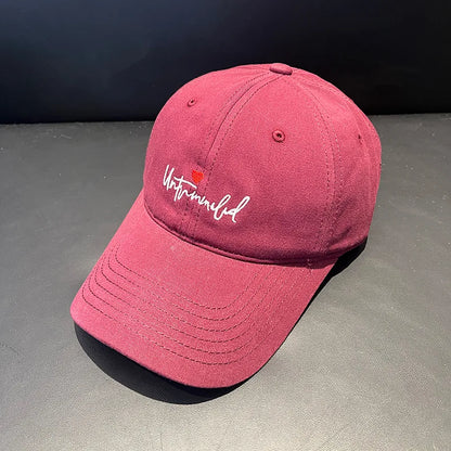 Love Embroidery Korean Style Trendy Baseball Cap