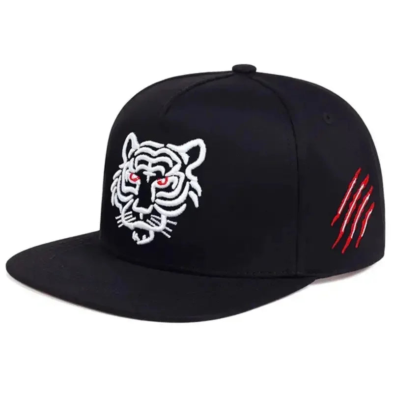 Tiger Head Flat Brim Baseball Cap