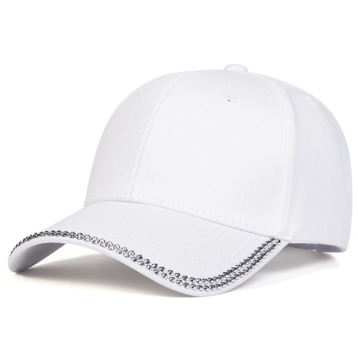 Unisex Diamond Studded Brim Baseball Cap