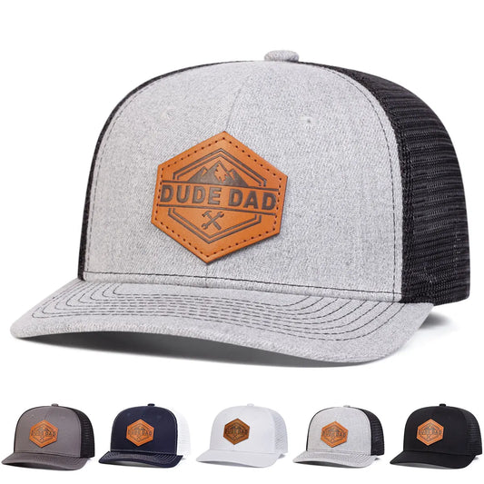 Unisex Dude Dad Leather Label Baseball Cap