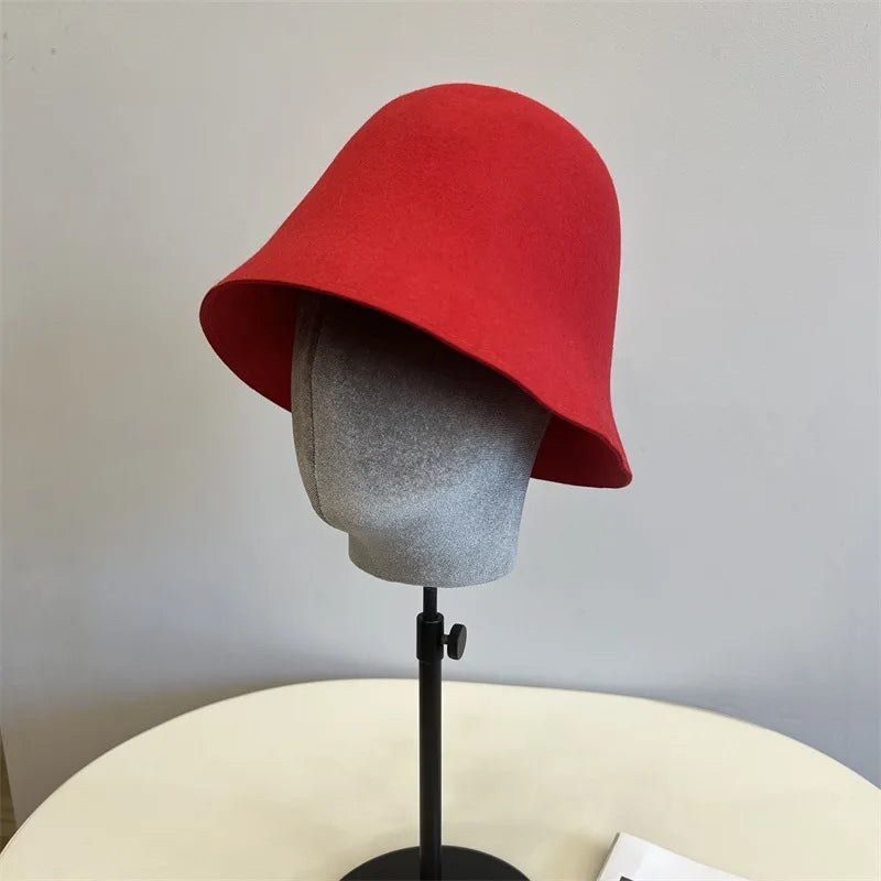 Vintage Elegant Wool Felt Warm Basin Hat