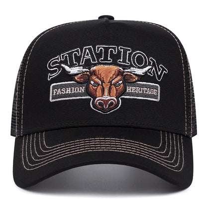 Station Bullhead Mesh Hip Hop Baseball Cap