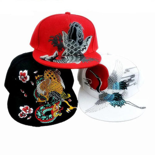 5 Panel 3D Animal Embroidery Snapback Cap