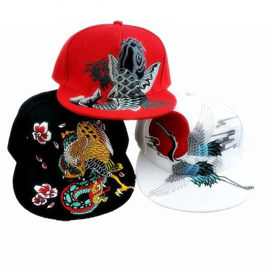 5 Panel 3D Animal Embroidery Snapback Cap