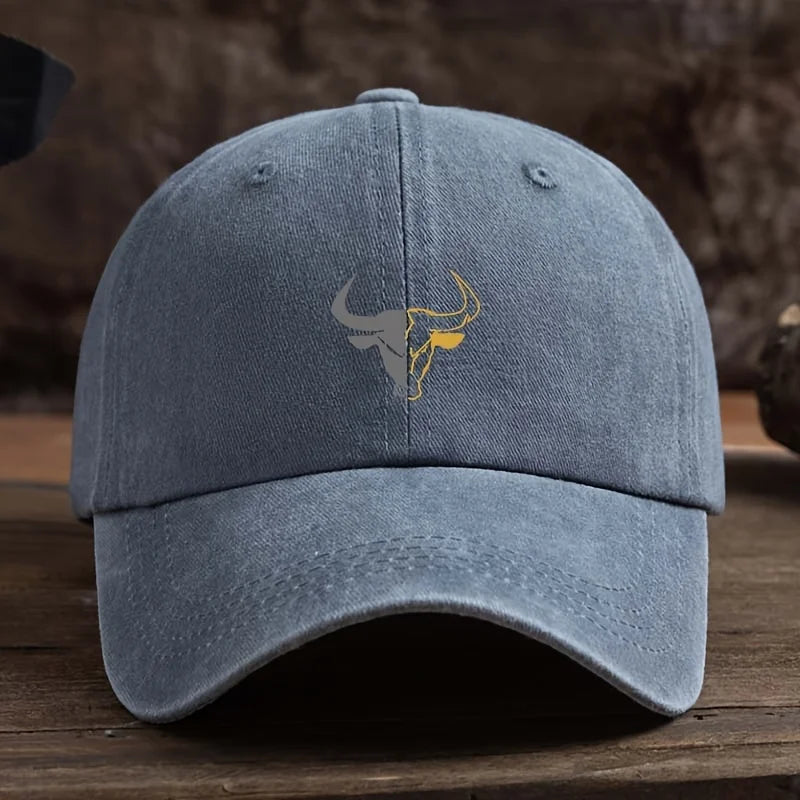 Fashionable Bull Head Printed Outdoor Baseball Cap