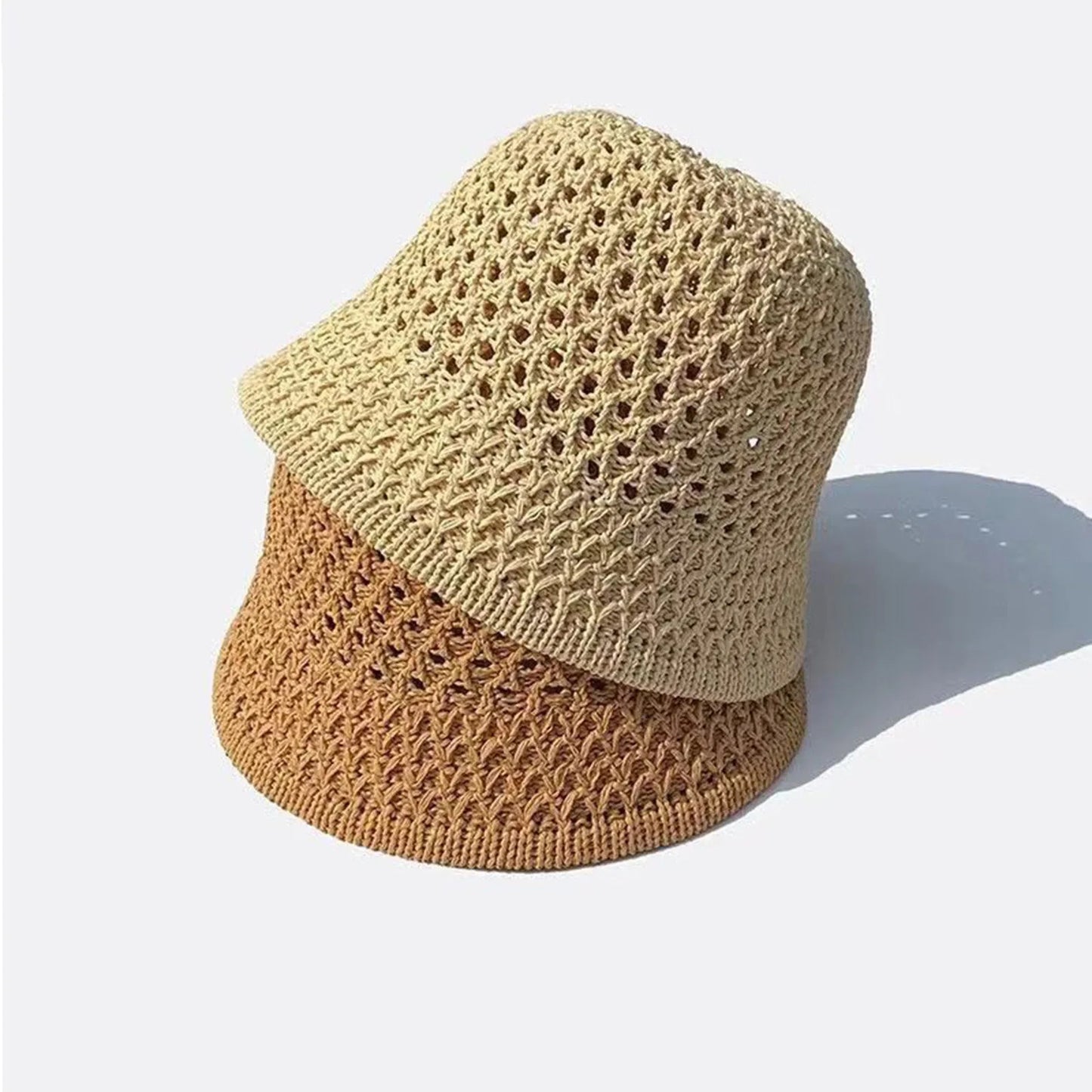 Korean Straw Handwoven Summer Bucket Hat