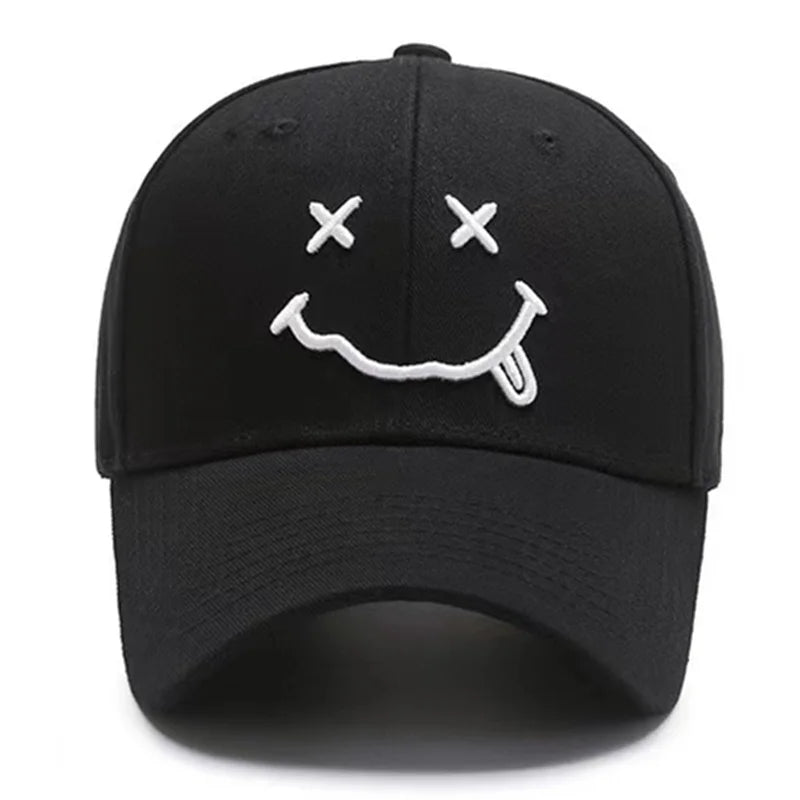 Smile Face Cotton Snapback Cap