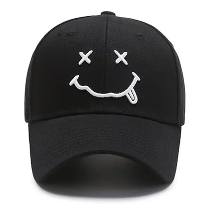 Smile Face Cotton Snapback Cap