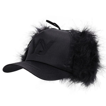 YY Embroidery Corduroy Fleece Winter Baseball Cap