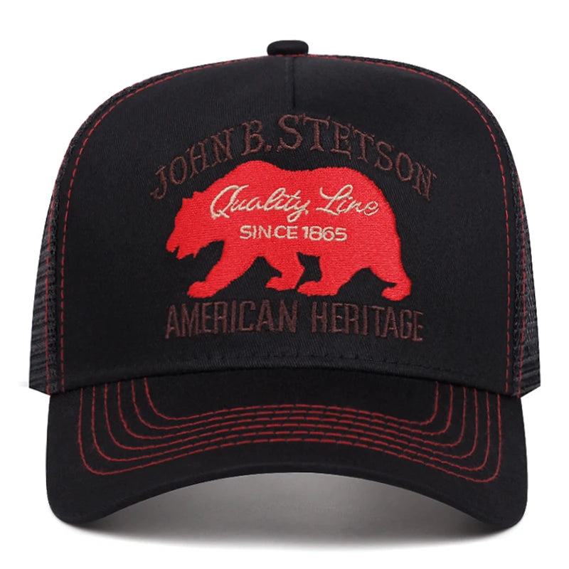 Stetson Red Bear Mesh Trucker Baseball Cap