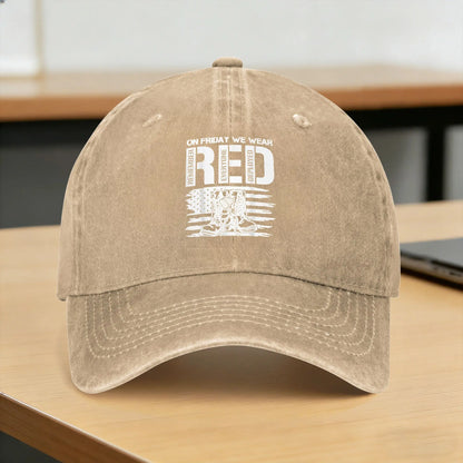 Friday Red Military Support Flag Baseball Cap
