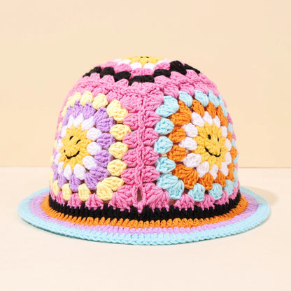 Retro Knitted Sunflower Fisherman Hat