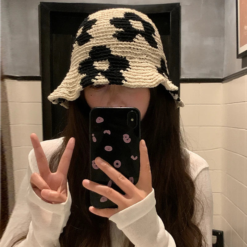 Cute Flower Crochet Sun Bucket Hat