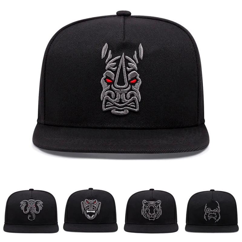 Animal Pattern Embroidery Snapback Hat Unisex