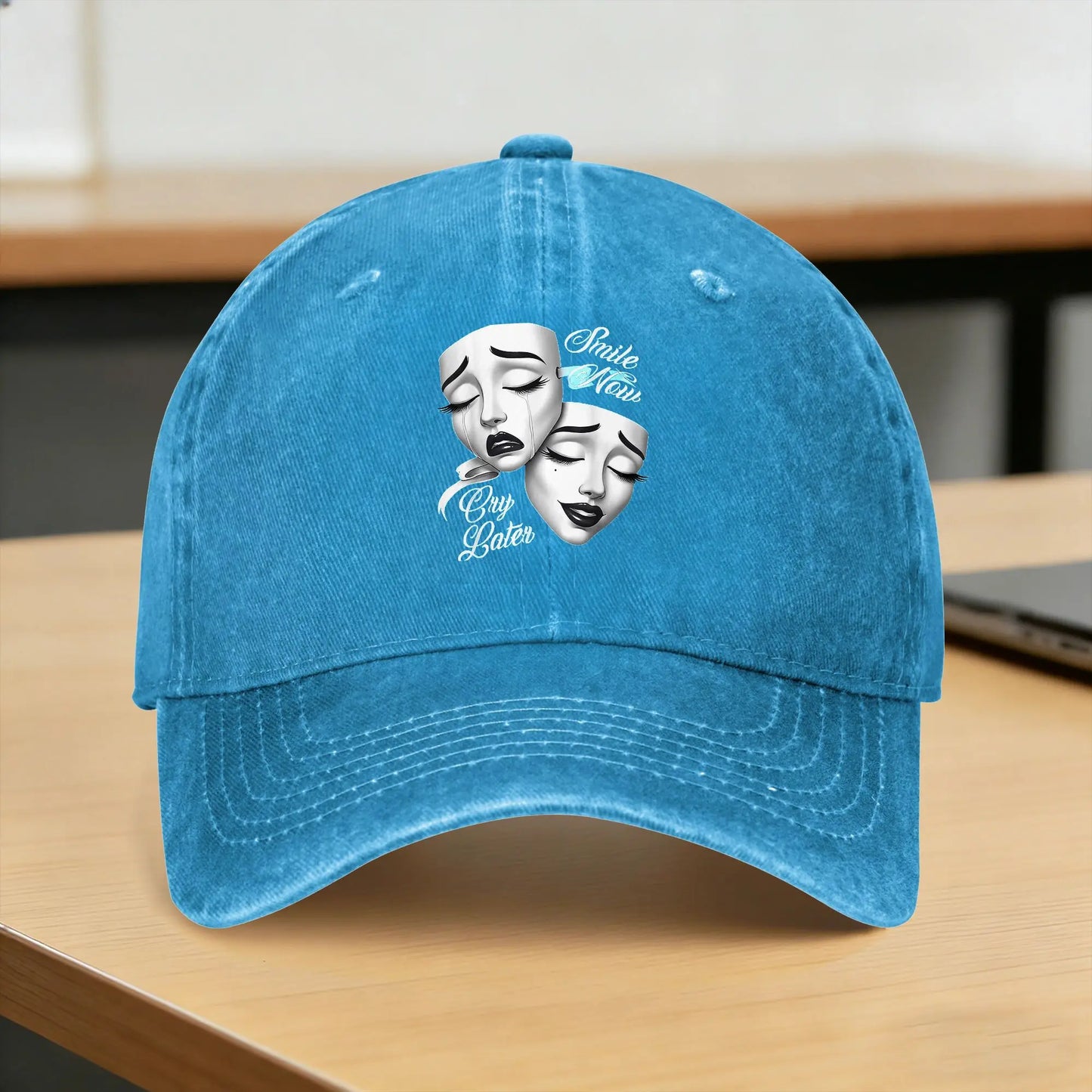 Smile Now Cry Later Mask Baseball Cap