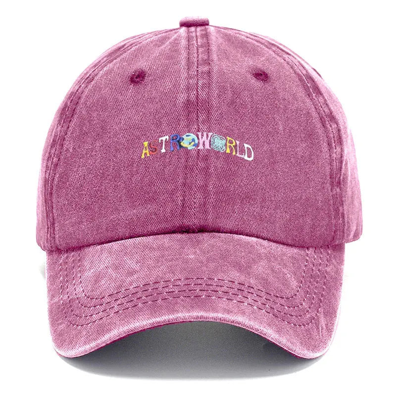 Astro Style Embroidery Vintage Cotton Baseball Cap