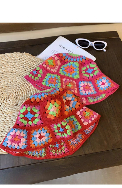 Colorful Crochet Woolen Bucket Hat
