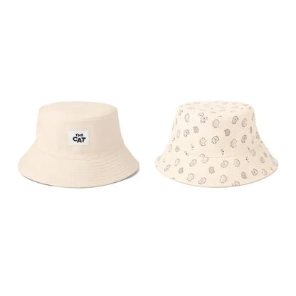 LDSLYJR Cartoon Cat Print Cotton Bucket Hat