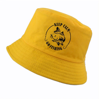 Keep Calm Go Fishing Humor Bucket Hat