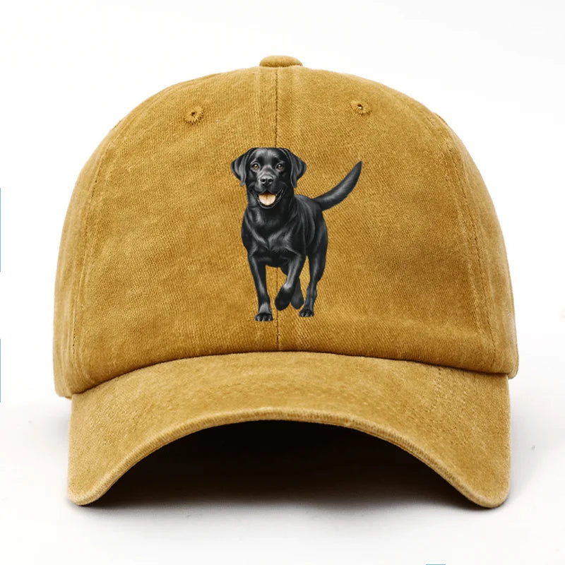 Black Labrador Print Adjustable Baseball Cap