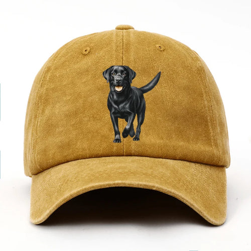 Black Labrador Print Adjustable Baseball Cap