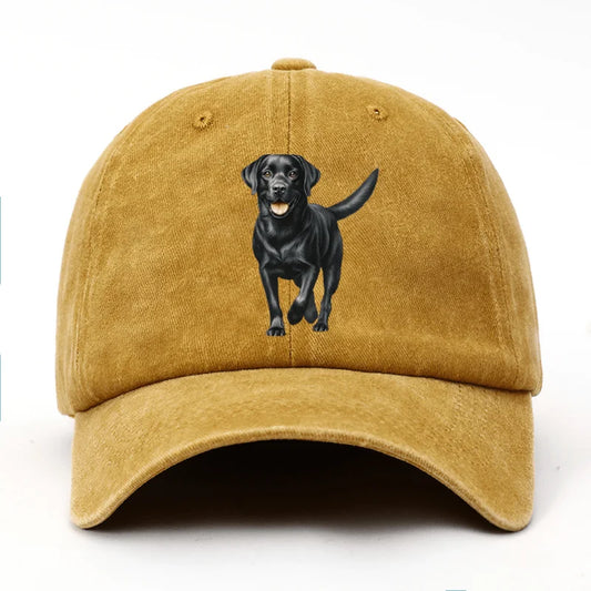 Black Labrador Print Adjustable Baseball Cap