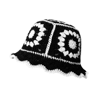 Handmade Crochet Floral Knit Foldable Bucket Hat