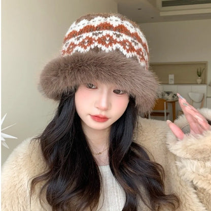 Windproof Faux Fur Winter Bucket Hat