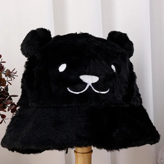 Cute Bear Plush Winter Bucket Hat