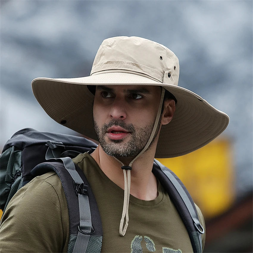 Breathable Mesh Wide Brim Bucket Hat