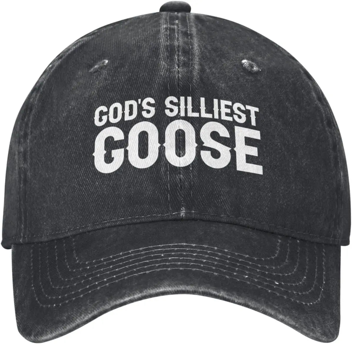 Gods Silliest Goose Distressed Denim Baseball Cap