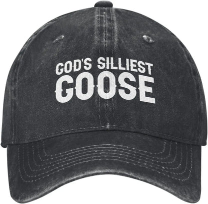 Gods Silliest Goose Distressed Denim Baseball Cap