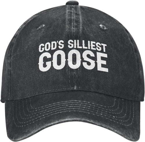 Gods Silliest Goose Distressed Denim Baseball Cap