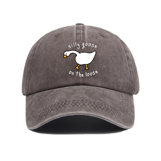 Big Goose Print Soft Top Baseball Cap
