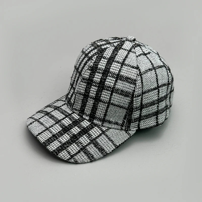 Versatile Color Block British Check Snapback Cap