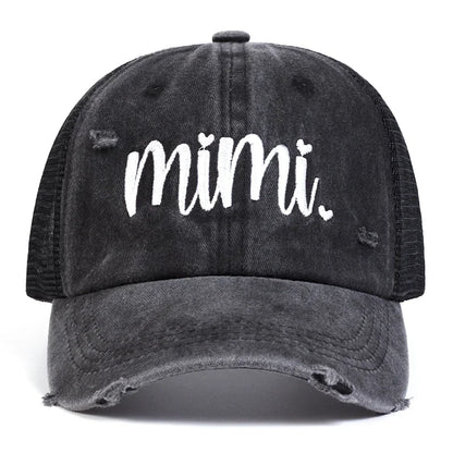 Unisex Mimi Gigi Embroidery Wash Baseball Net Caps