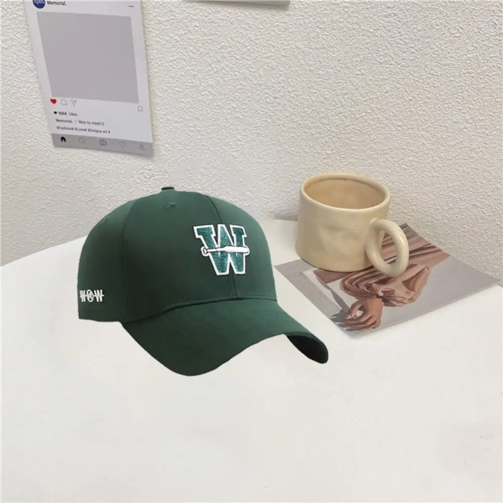 W Letter Cotton Trucker Baseball Cap