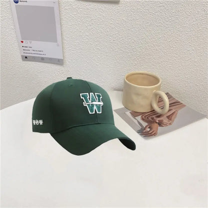 W Letter Cotton Trucker Baseball Cap