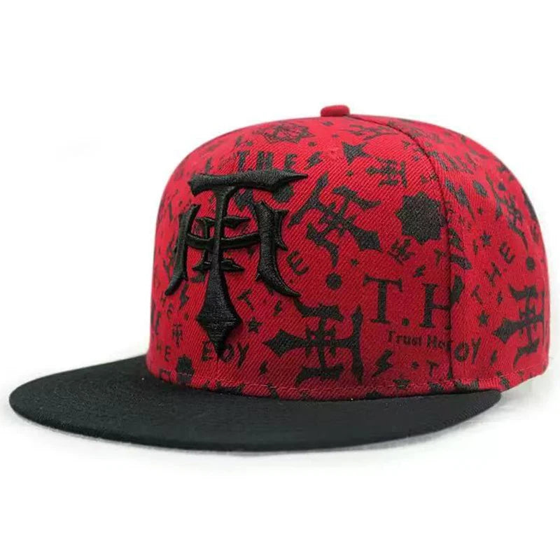 Dagger Graffiti Flat Brim Hip Hop Cap