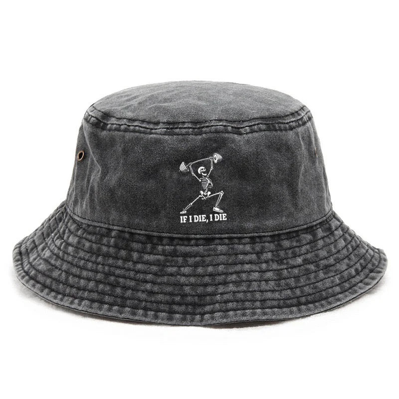Vintage Cotton Fitness Workout Streetwear Bucket Hat